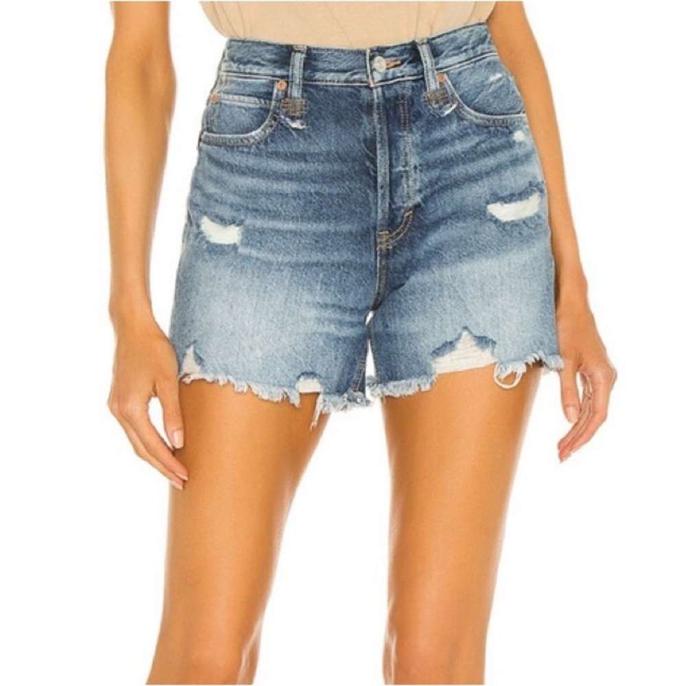 Free People We The Free Makai High-Rise Distressed Cutoff Denim Shorts Size 29